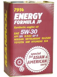 ENERGY FORMULA JP 5W-30 Синтетическое  масло для японских, корейских и американских автомобилей  4 Liter Metal