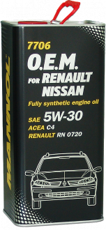 MANNOL O.E.M. for RENAULT NISSAN 5W-30 5 Liter Metal