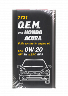 7721 O.E.M. for Honda Acura 0W-20  1 Liter Metal