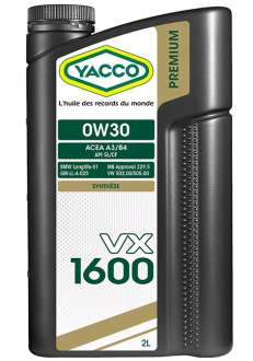 YACCO VX 1600 0W30 A3/B4 (2 L)