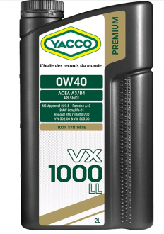 YACCO VX 1000 LL 0W40 (2 L)