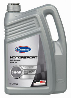 COMMA 5W50 MOTORSPORT (5L) масло мот. \ Suitable for replacing ACEA A3/B3; API SL CF