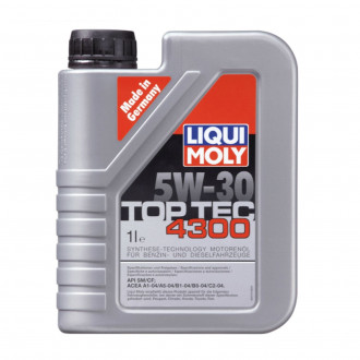 LiquiMoly 5W30 Top Tec 4300 (1L) масло мотор.синт.\ API SM/CF, ACEA A1/B1-04, A5/B5, C2-04