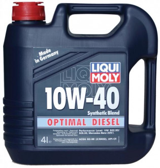 Масло моторное, полусинтетическое Optimal Diesel 10W40, 4л (акция 5л - артикул 2288)